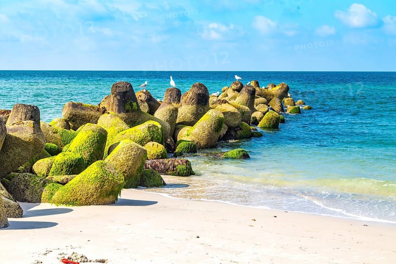 Beach protection by tetrapods, to be seen on the beach walk from Hörnum around Hörnum-Odde, the southern tip of Sylt