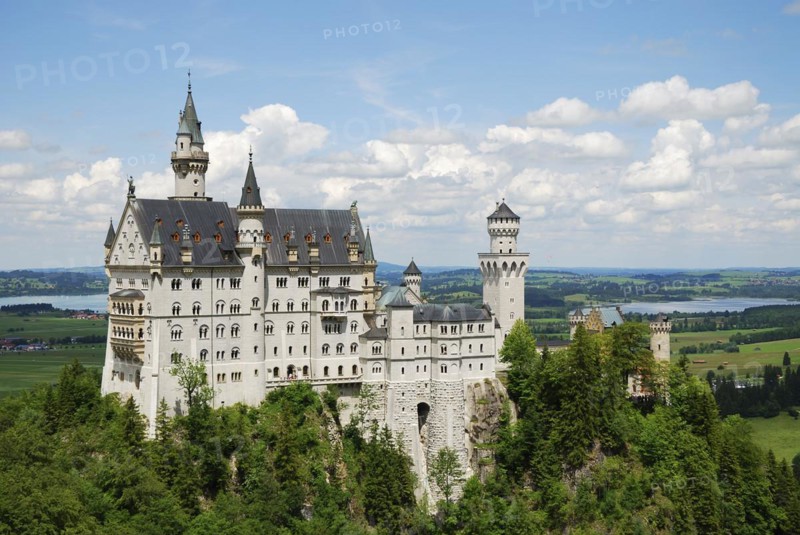 HOHENSCHWANGAU, GERMANY, JUNE 15: Neuschwanstein castle on June 15, 2011 in Hohenschwangau, Germany. The famous castle has over one million visitors a year