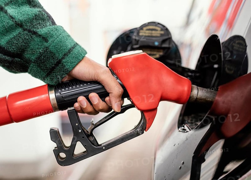 Man gas station with car close up