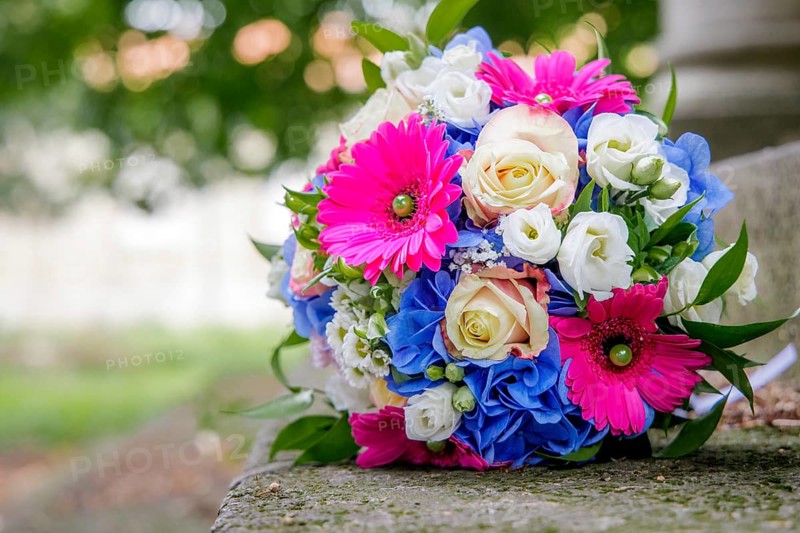 Colourful bridal bouquet