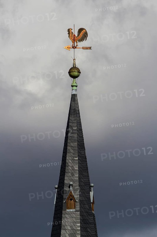 View of the church of Ulzigerode Harz lightning protection church tower