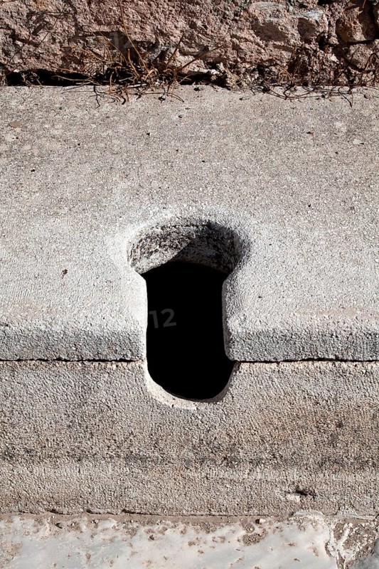 A close-up of a toilet in Ephesus, Izmir, Turkey, Asia