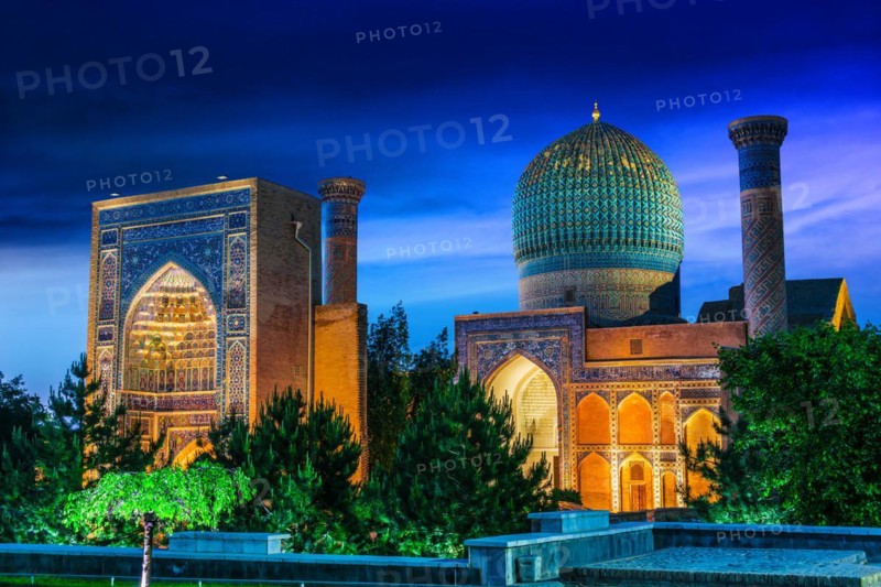 Gur-e-Amir or Guri Amir (Tomb of the King), a mausoleum of the Asian conqueror Timur in Samarkand, Uzbekistan, Asia