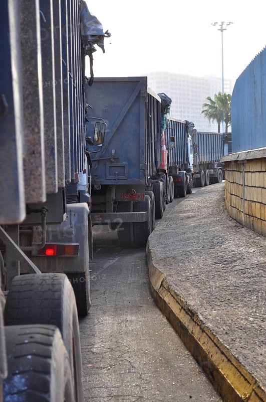 Trucks at the port of Casablanca, Morocco, Africa