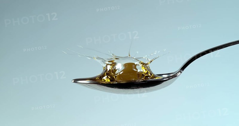 Green Olives, Olea europaea, Falling in a Spoon