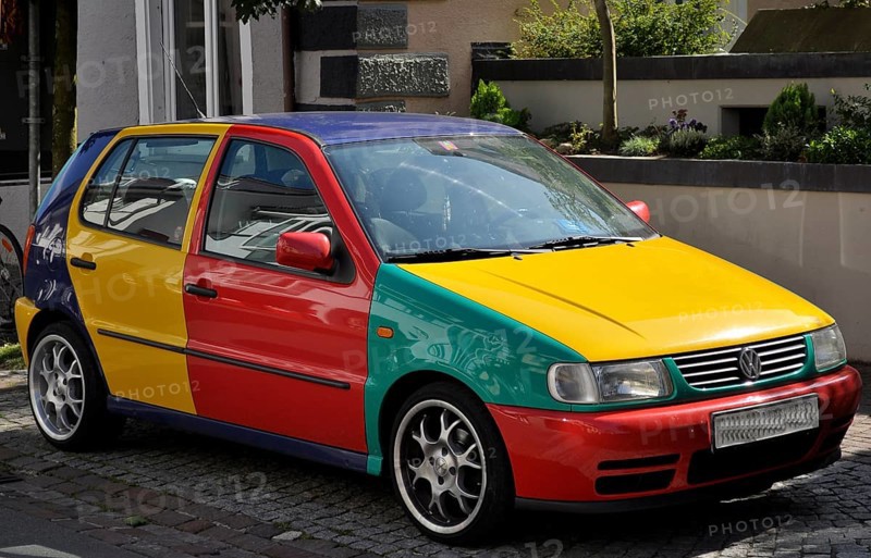 Four-coloured car, VW Polo Harlequin