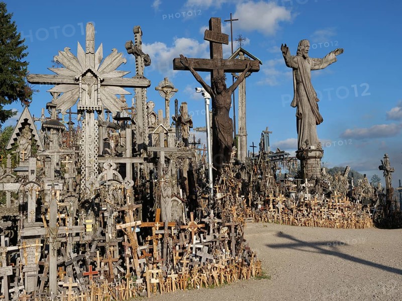 The Hill of Crosses is a Catholic and tourist pilgrimage site and one of the sights, Siauliai, Lithuania, Europe