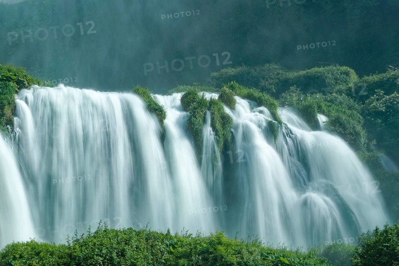 The Cascata delle Marmore, the Marble Falls, is a three-part waterfall artificially created by the Romans. Terni, Umbria, Italy, Southern Europe, Europe