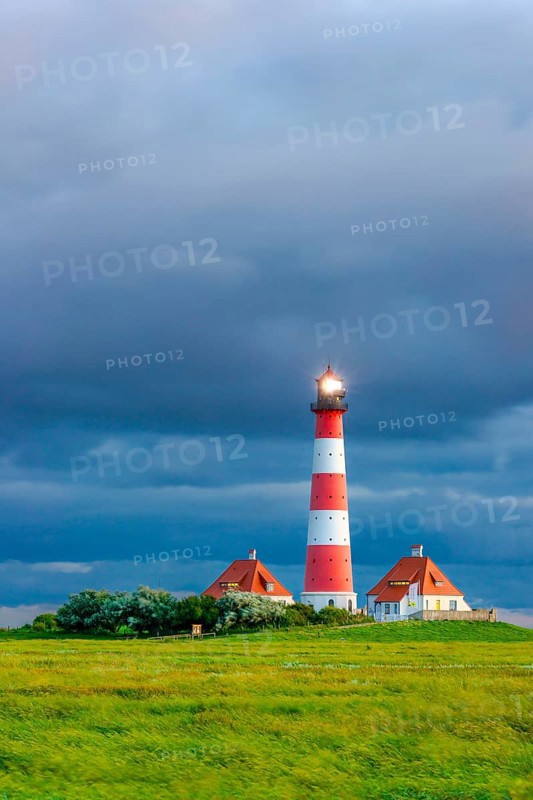 Westerheversand lighthouse, Westerhever, North Frisia, Schleswig-Holstein, North Germany, Germany, Europe
