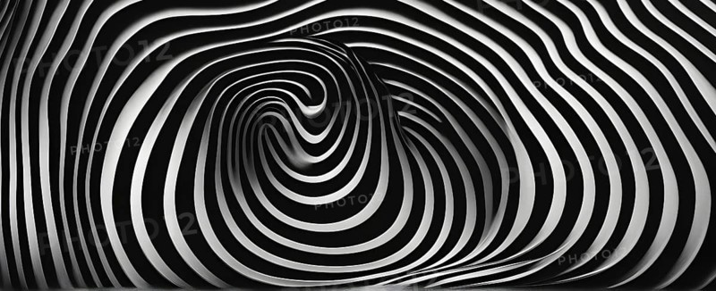 Fingerprint background dominated by swirl patterns in black and white, AI generated