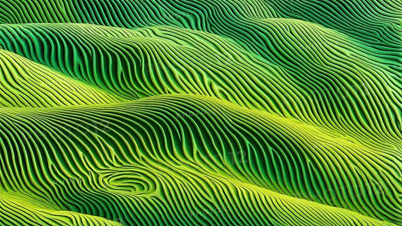 Fingerprint background dominated by swirl patterns in green hues, AI generated