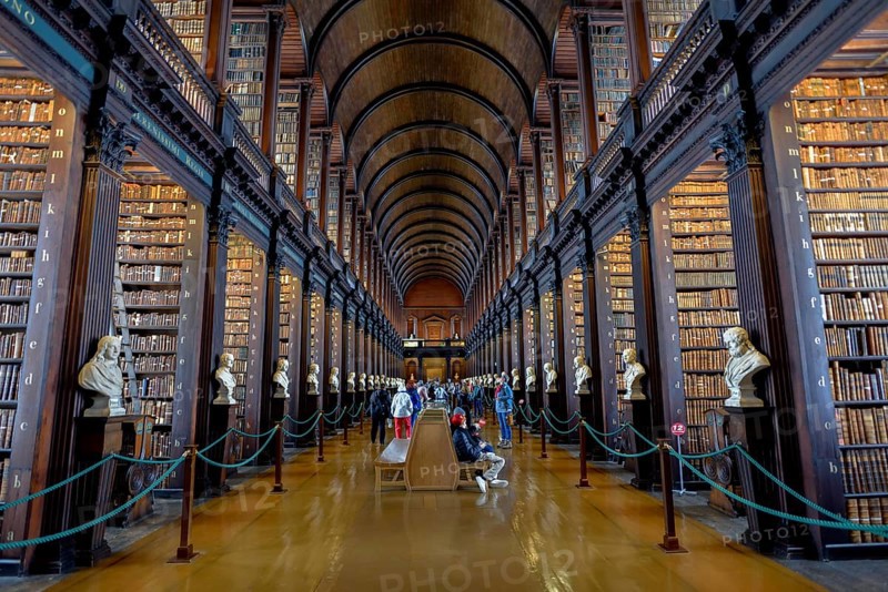 Long Room, the old library of Trinity College, University, Dublin, Republic of Ireland