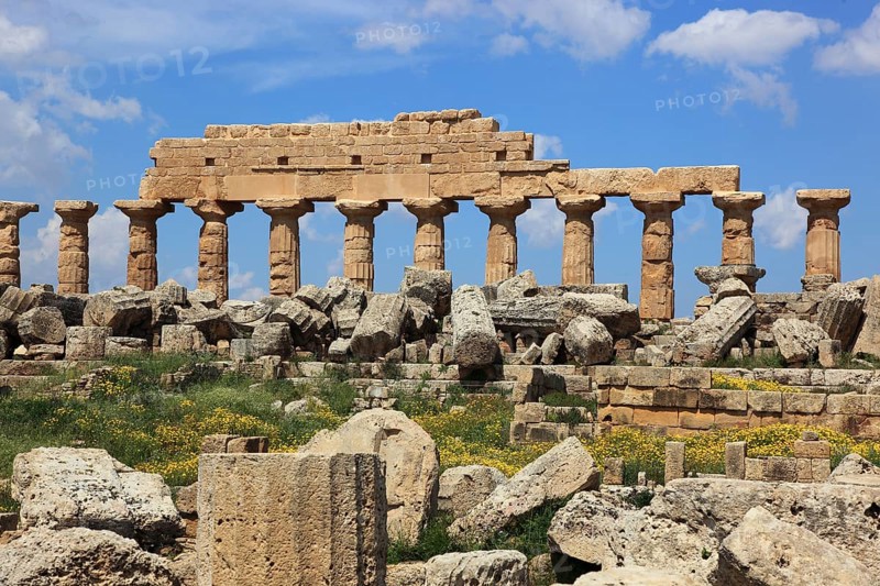 Selinunte, remains of the temples of the acropolis in the archaeological site of Selinunte, Trapani province, Sicily, Italy, Europe