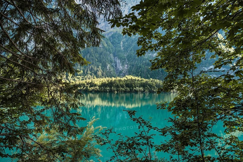 Light mood at Lake Klöntal, Canton Glarus, Switzerland, Europe