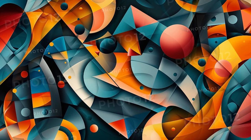 Abstract background with geometric elements, AI generated