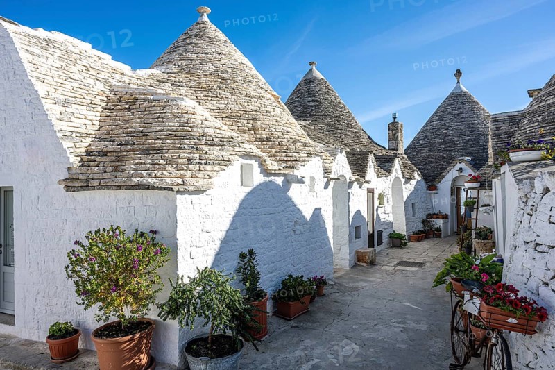 The beautiful trulli houses of Alberobello in Apulia, Italy, Europe