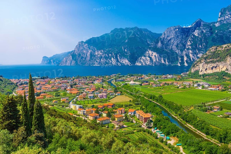 Popular travel destination, Torbole on lake Garda, Trento, Italy, Europe