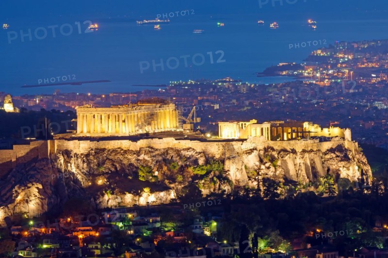 The Acropolis in Athens by night