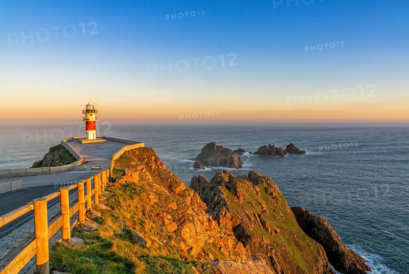 the Cabo Ortegal lighthouse on the coast of Galicia at sunrise