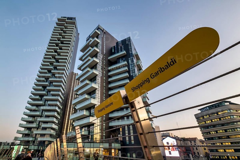 Milan Italy, Porta Nuova District. Solea Condominium and shopping district