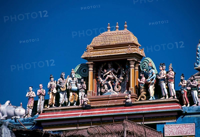 Stucco work in Thillai Nataraja temple in Chidambaram, Tamil Nadu, South India, India, Asia