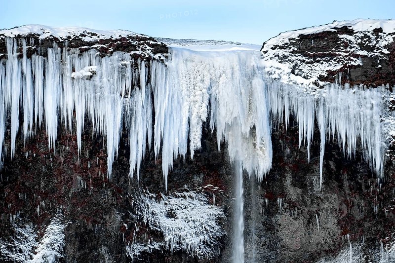 Frozen Waterfall near Vik Iceland