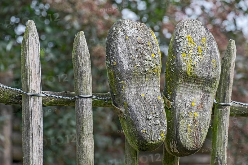 Old clogs on your fence