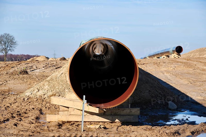Construction site of the European natural gas pipeline EUGAL near Wrangelsburg Germany on 16.02.2019, this pipeline begins in Lubmin at the landing site of the Nord Stream 1 and 2 Pipline
