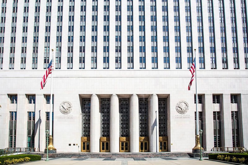 United States Court House on a clear hot summer's day in Los Angeles, California, USA, North America