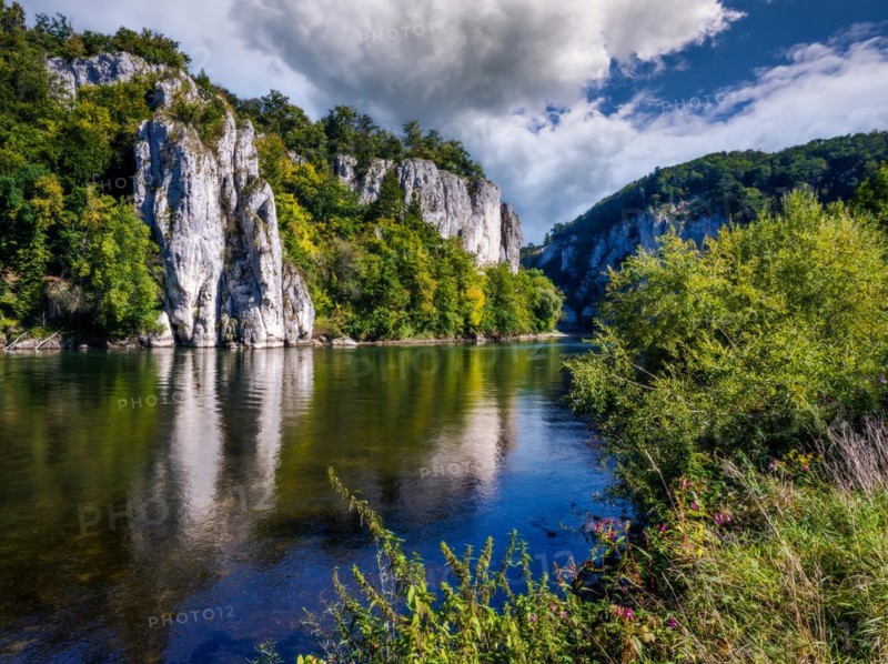 Rocks of the Danube Gorge also called Weltenburg Narrows