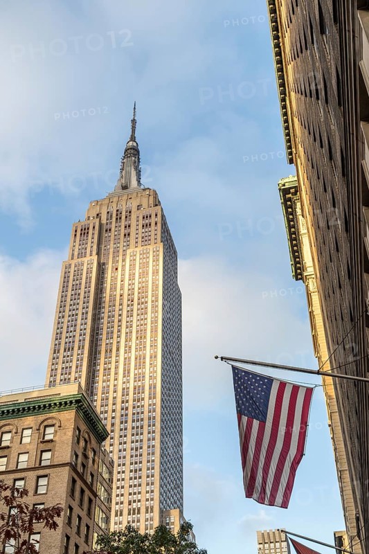 New York, United States of America, November 19, 2016: Low angle view of the Empire State Building