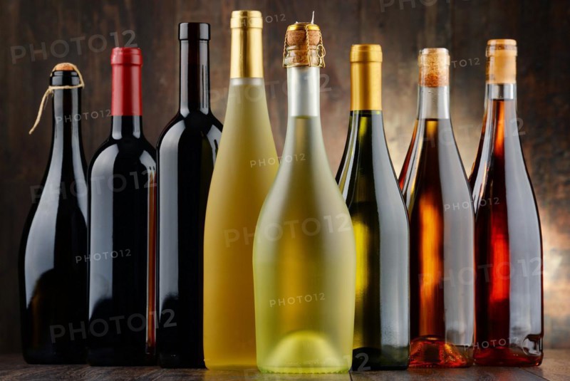 Composition with assorted bottles of wine