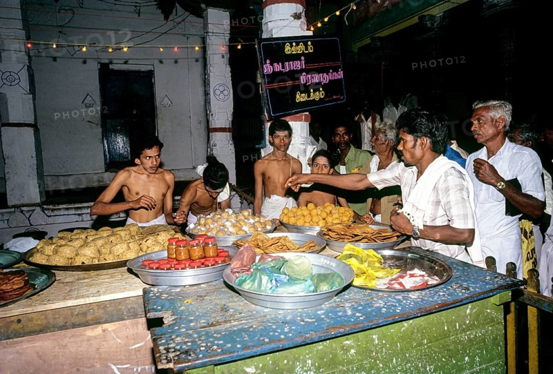 Temple prasad stall in Thillai Nataraja temple in Chidambaram, Tamil Nadu, South India, India, Asia