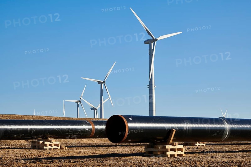 Construction site of the European natural gas pipeline EUGAL near Wrangelsburg Germany on 16.02.2019, this pipeline begins in Lubmin at the landing site of the Nord Stream 1 and 2 Pipline
