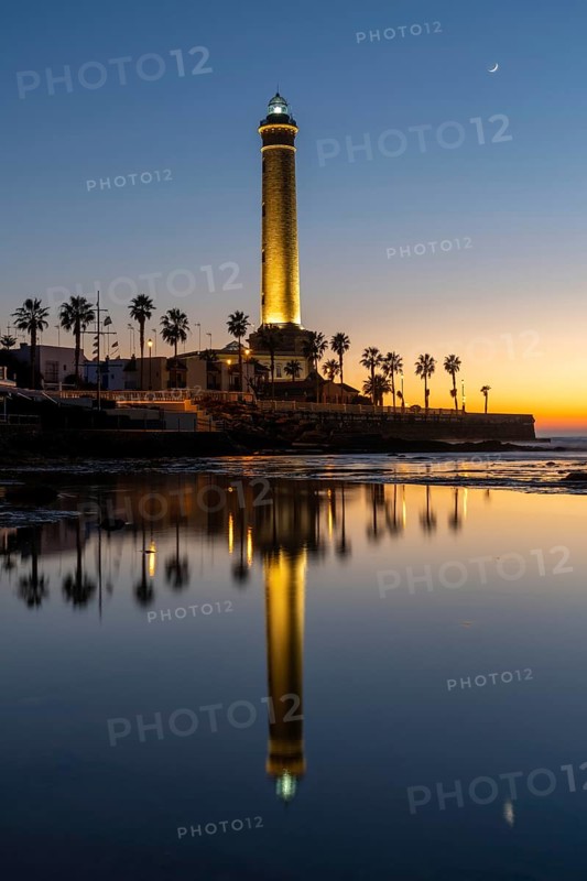 A vertical view of the Chipiona lighthouse in Andalusia
