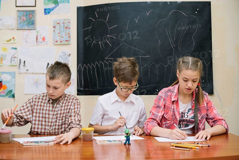 Pupils classroom painting