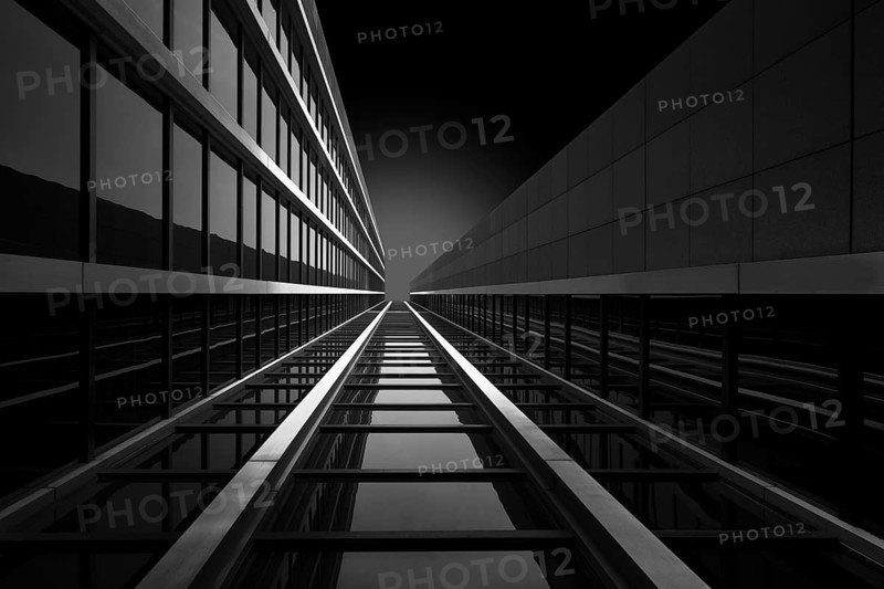 Facade of a modern office building as fine art