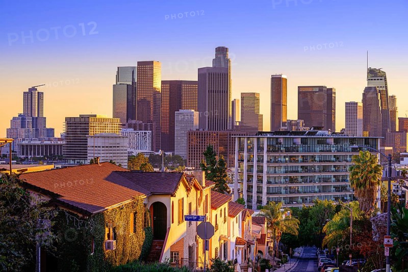 panoramic view at the city center of los angeles