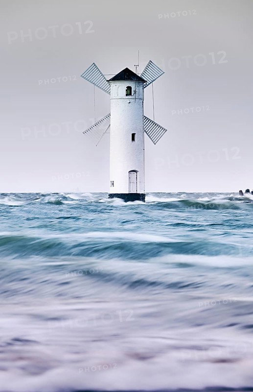 Flood in swinoujscie mills lighthouse