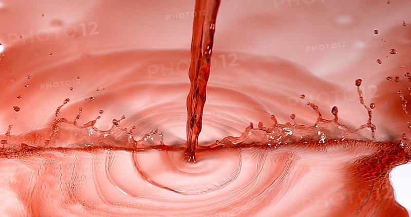 Red Wine being poured against White Background