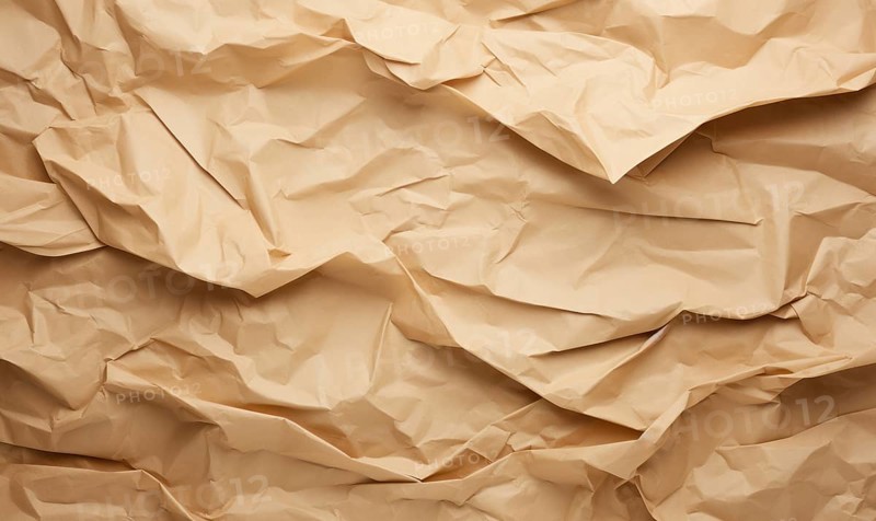 Crumpled paper background. Craft crumpled paper texture AI generated
