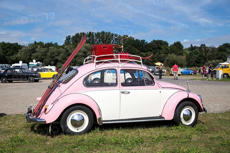 Celle, Germany, August 7, 2016: A pink Volkswagen Kaefer at the annual Kaefer Meeting, Europe
