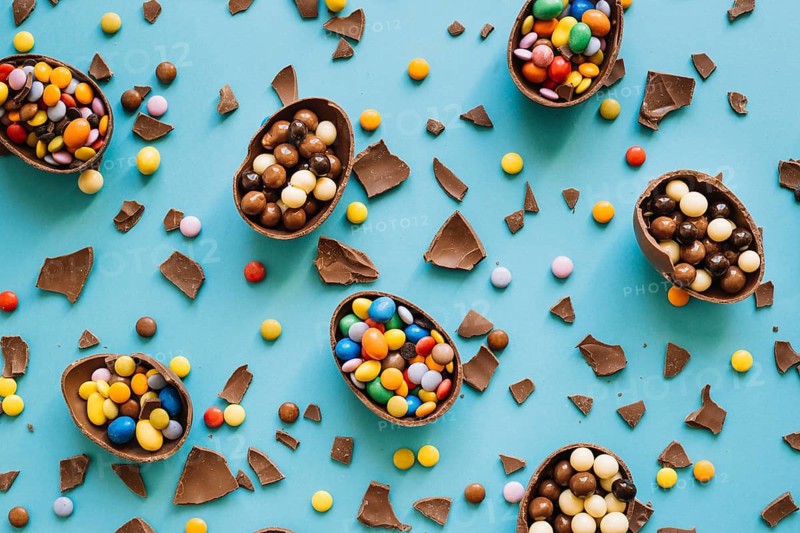 chocolate eggs with sweets