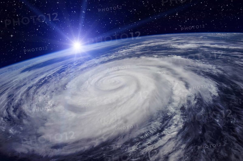 Giant cyclone on the planet Earth due to the global warming that will cause an increase in temperature and rainfall. Elements of this image furnished by NASA