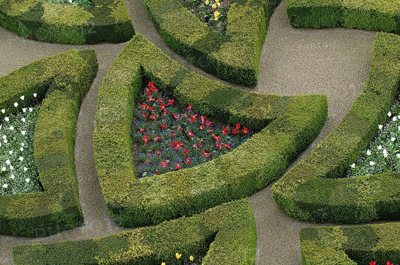 GARDEN OF VILLANDRY CASTLE, CASTLE IN THE LOIRE VALLEY, France, Europe