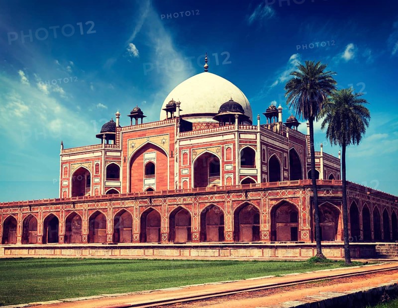 Vintage retro effect filtered hipster style image of Delhi famous indian landmark Humayun's Tomb. Delhi, India, Asia