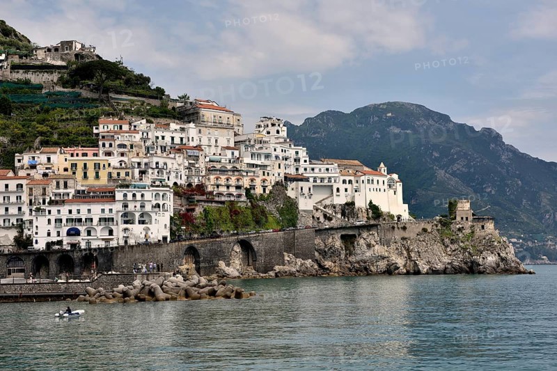 View of Amalfi, Amalfi Coast, Costiera Amalfitana, Province of Salerno, Campania, Italy, Europe