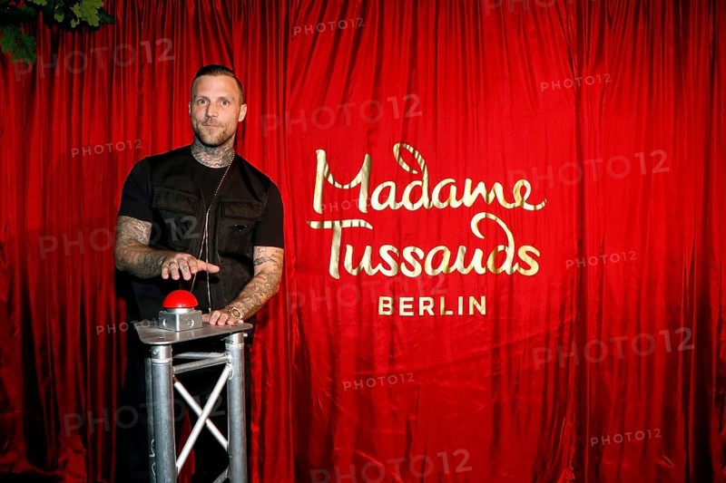 Rapper Kontra K (Maximilian Diehn, KO?TRA K) at the inauguration of the new Berlin Vibes themed area and his wax figure at Madame Tussaud's Berlin on 3 April 2025