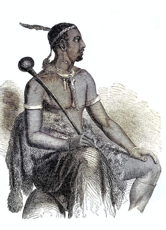 Moshesh, chief of the Bassuto Indians from South Africa, Lesotho, 1880 / Moschesch, Häuptling der Bassuto Indianer aus Südafrika, 1880, Historisch, historical, digital improved reproduction of an original from the 19th century / digital reproduction of an original from the 19th century, Africa