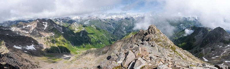 Mountain panorama, view from the summit of the Lasörling to the mountains of the Venediger Group, Lasörling Group, Hohe Tauern National Park, East Tyrol, Tyrol, Austria, Europe